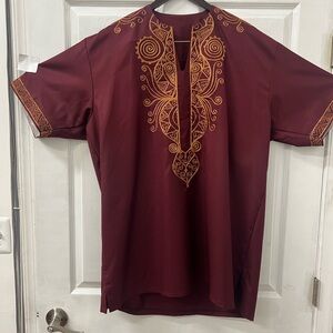 Men’s shirt.  Burgundy color.